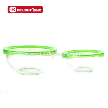 Nested Glass Salad Mixing Bowl With Plastic Lid